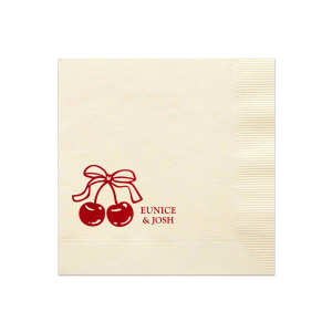 Cherry Bow Names Napkin