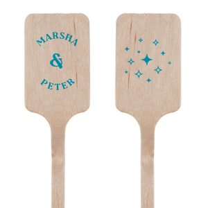 The Sparkling Union Stir Stick offers an enchanting touch with a scatter of twinkling sparkles on one side, illuminating the joy of your special event. On the reverse, your names are inscribed in a modern font that evokes the allure of a tropical paradise. This one-of-a-kind stirrer adds a burst of excitement to any celebratory drink, making it a magical choice for weddings, anniversaries, or any romantic gathering.