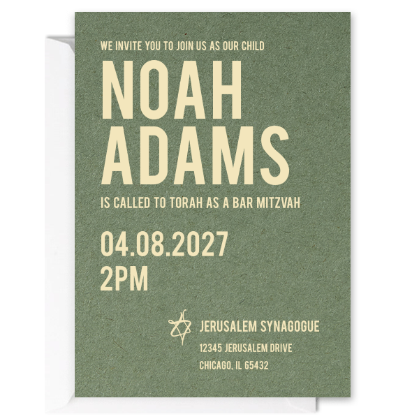 Clean Bar Mitzvah Invitation