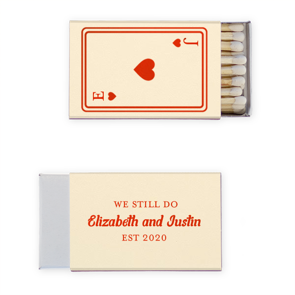 Heart Playing Card Anniversary Matchbox
