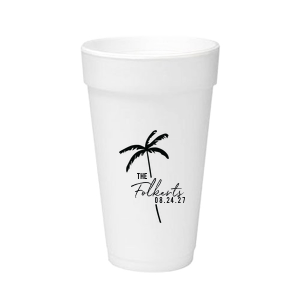 The Palm Tree Family Name Cup is an easy breezy choice for your next summertime party event. The sleek and stylish design features customizable text in the screen printed ink color of your choice. Fully functional while being highly stylish, the sturdy drinkware is perfect for family gatherings, weddings, or birthdays!