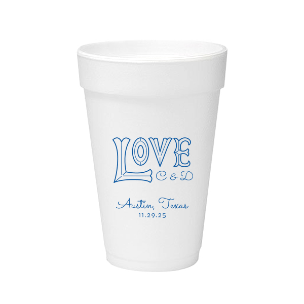 Love Word Art Foam Cup