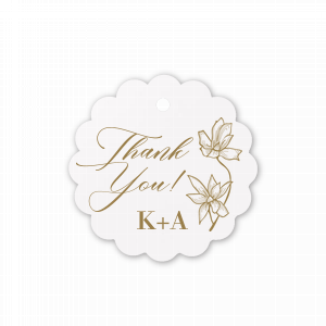 ForYourParty's elegant Poptone Bright Coral Large Round Gift Tag with Matte Pastel Pink Foil has a Romantic Flower Accent graphic and is good for use in Floral, Accents themed parties and couldn't be more perfect. It's time to show off your impeccable taste.