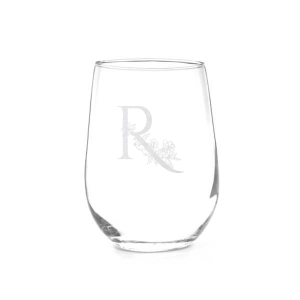 Floral Initial Glass