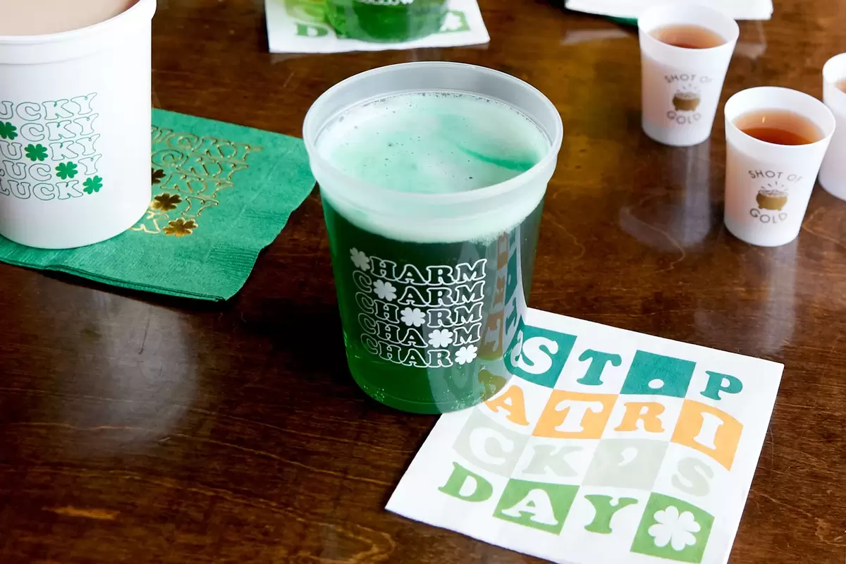 custom cup and custom cocktail napkins