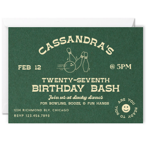 Bowling Birthday Bash Invitation
