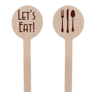 Custom Logo & Company Name Round Wooden Stir Sticks