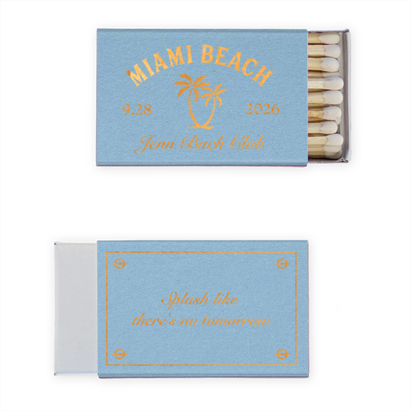 Bachelorette Beach Party Splash Matchbook