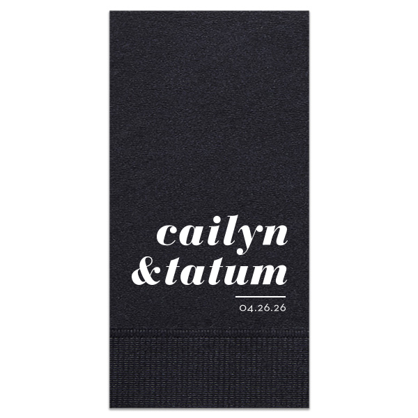 The ever-popular Black Cocktail Napkin with Matte White Foil are a must-have for your next event—whatever the celebration!