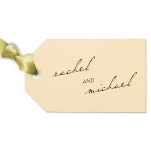 ForYourParty's personalized Natural Frost White Luggage Gift Tag with Shiny 18 Kt Gold Foil will impress guests like no other. Make this party unforgettable.