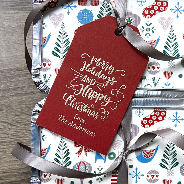 Merry Holidays Letterpress Tag