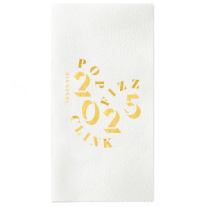 It's that time of the year where you can decorate your home with this beautiful Pop Fizz & Clink Napkin branded with your own name on it! Bring a that vibe into your home!
