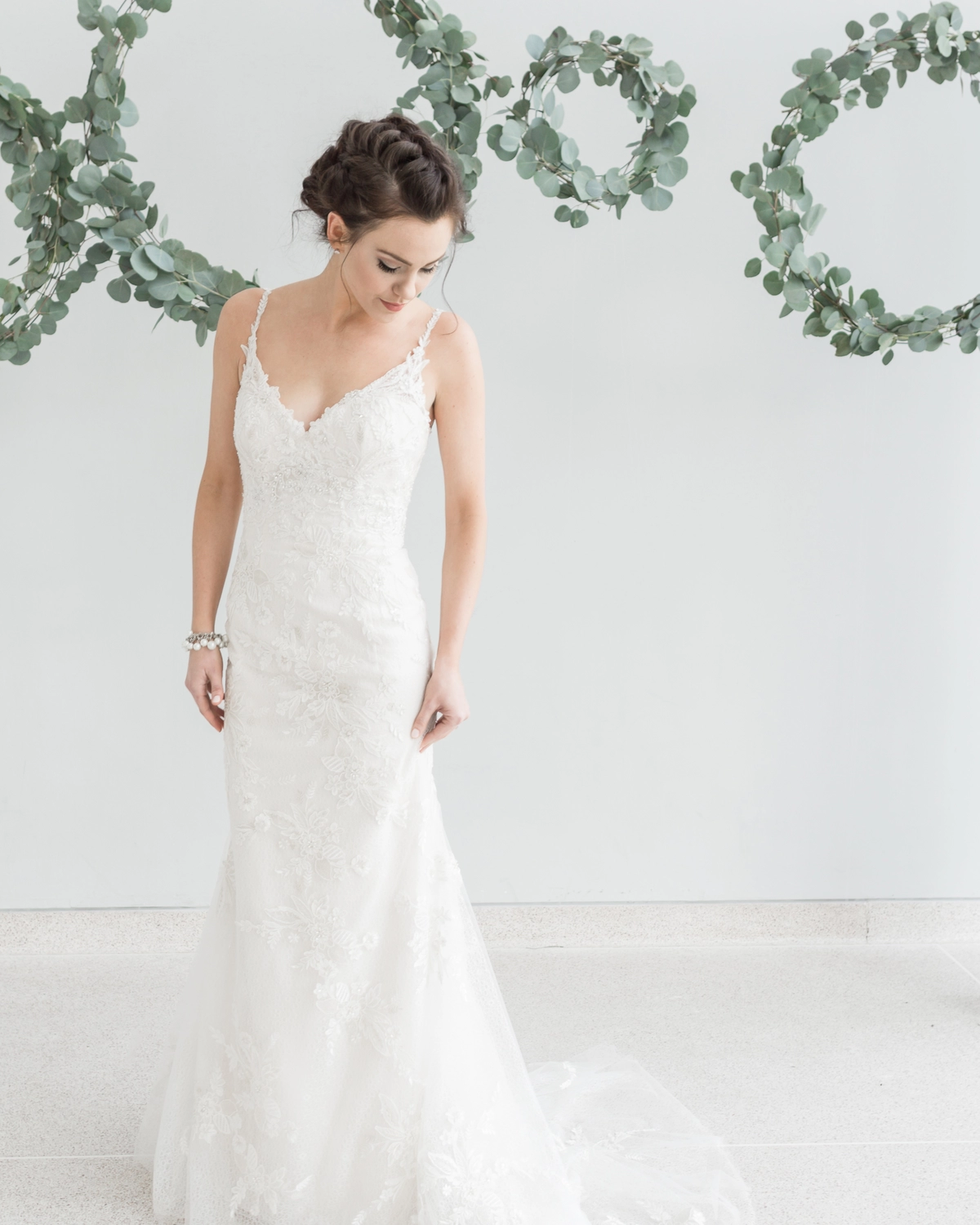 modern minimalist eucalyptus wedding wreaths 