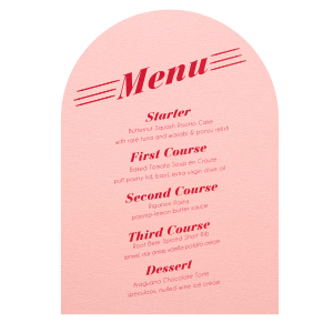 Meet our beautiful Rosy Classic Arch Menu designed to match your elegant atmosphere and cheer up everyone. Let this customizable Arch Menu be part of your event now. 