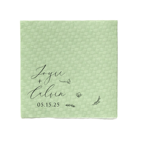 Our custom Robin’s Egg Blue Cocktail Napkin with Matte Black Foil has a Wildflower Group graphic and is good for use in Invitation themed parties and will make your guests swoon. Personalize your party's theme today.