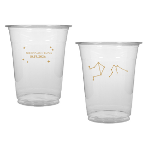 See the stars align with the Written in the Stars Cup. Featuring the astrological signs of Aquarius and Libra as snazzy graphics, this star dazzled cup is well suited for Zodiac themed parties, ensuring everyone's horoscopes is set for a good time.