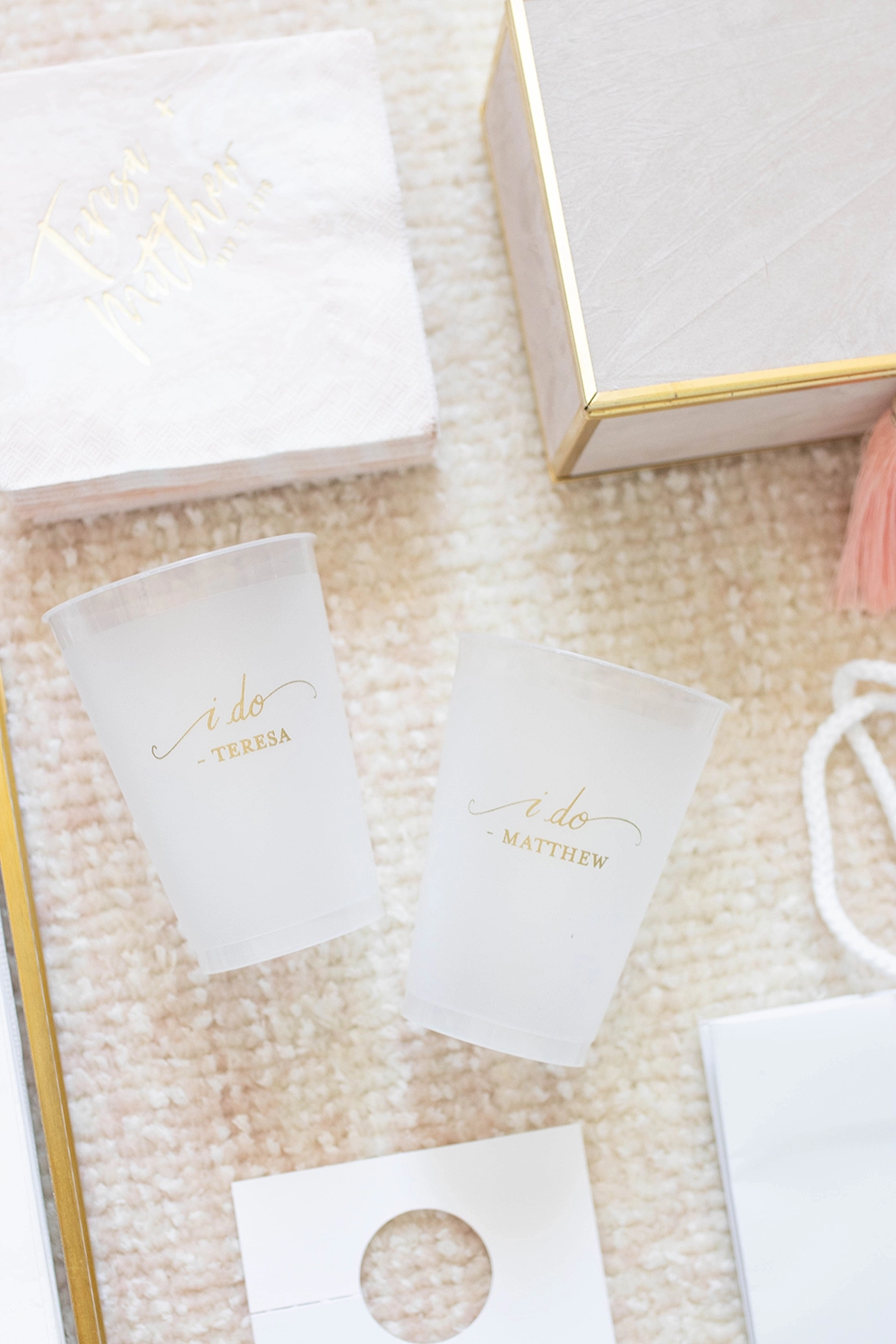 custom designed cups for wedding weekend