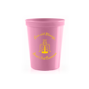 Our custom Light Pink 16 oz Stadium Cup with Matte White Ink Cup Ink Colors has a Angel graphic and is good for use in Holiday, Christmas, Christian Symbols themed parties and can't be beat. Showcase your style in every detail of your party's theme!