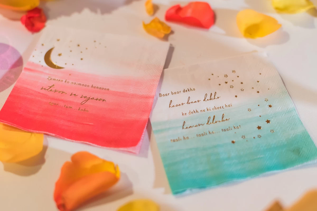 Foil Stamped Personalized Wedding Napkins Add Gorgeous Details to Wedding Décor
