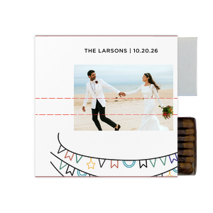 Our personalized White Classic Custom Photo Matchbox with Matte Black Ink Digital Print Colors and Matte Fuchsia Ink Digital Print Colors will add that special attention to detail that cannot be overlooked.