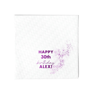 Illuminate your birthday bash with ForYourParty.com's 'Sparkle Birthday Napkin,' foil-printed and sprinkled with stardust graphics. Customize with the age and name of the guest of honor, adding a shimmering, celestial touch to the celebration and making every moment of their special day twinkle.