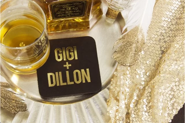 All Black Wedding details Popsugar Leather Coaster