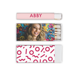 ForYourParty's personalized White Classic Custom Photo Matchbox with Matte Blush Ink Digital Print Colors and Matte Fuchsia Ink Digital Print Colors has a Confetti Shape Pattern graphic and is good for use in Birthday, Full Bleed, Southwestern themed parties and couldn't be more perfect. It's time to show off your impeccable taste.