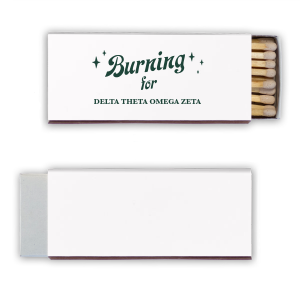 Spark up your Greek Week with our chic, custom 30-strike matchboxes! Personalize them with your sorority or fraternity name in elegant fonts. Perfect for rush events, sorority giveaways, or toga parties. Light up candles or set a bonfire blazing, all while flaunting your Greek allegiance. A memorable, functional keepsake that's sure to impress!