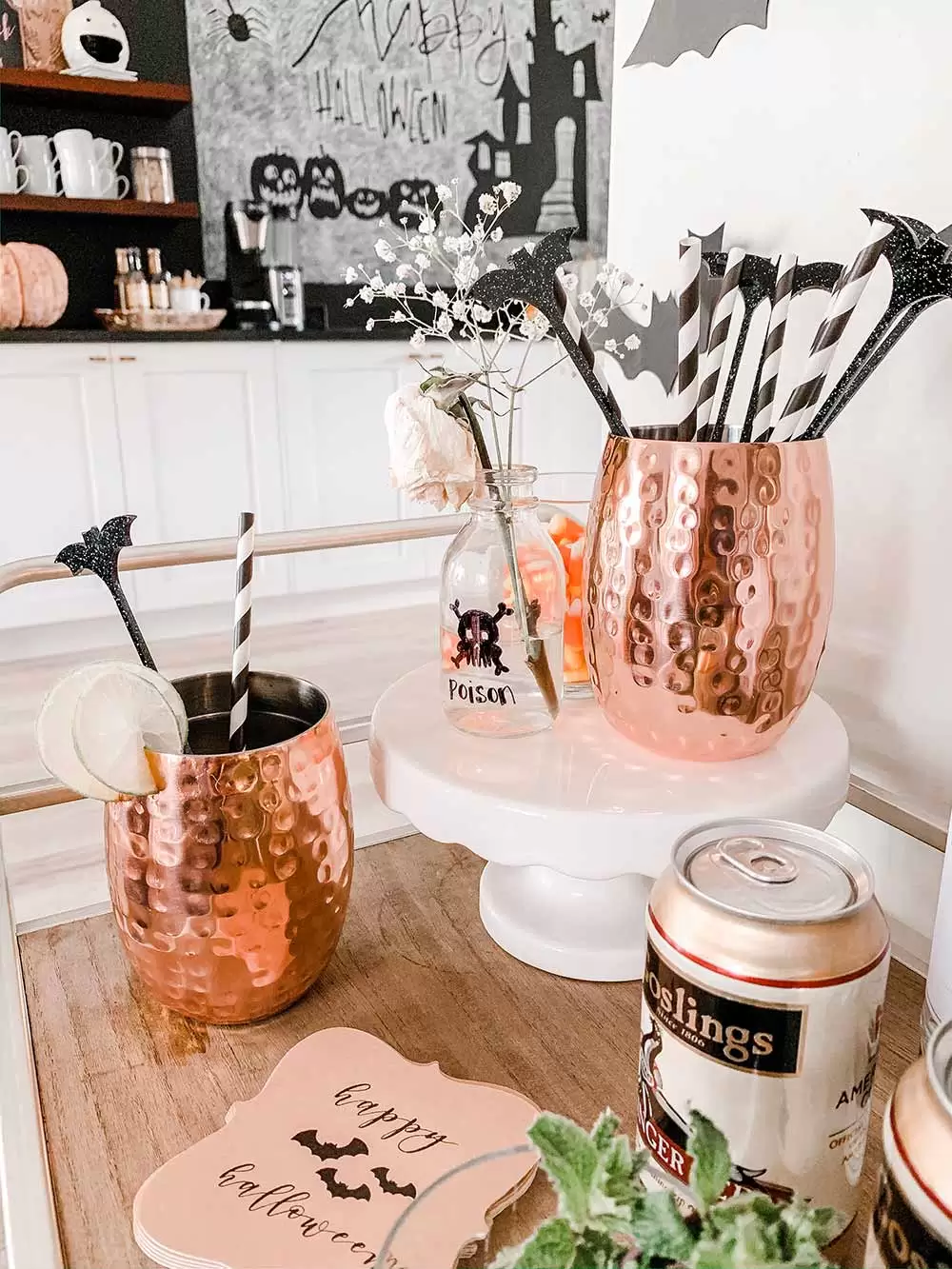 Fabulous Halloween Inspired Bar Cart