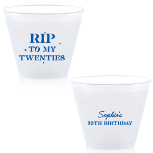Commemorate a milestone birthday with the New Decade Starburst Cup, personalized with the honoree's name and the dawn of a new era. Featuring "RIP to my twenties" or your custom age farewell, this cup is sprinkled with celebratory stars, perfect for commemorating the next fabulous decade.