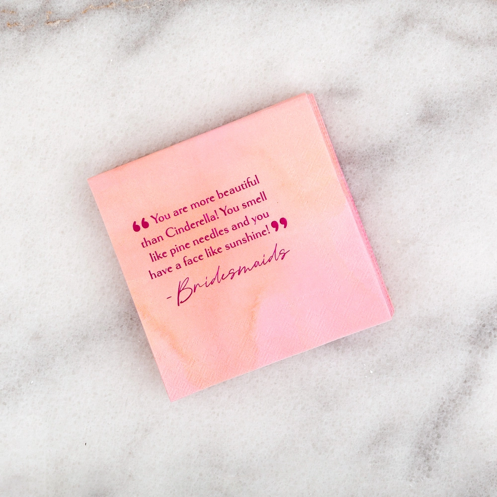 add a fun quote to your wedding cocktail napkins with For Your Party
