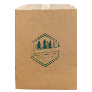 Pack up the excitement with the Adventure Begins Gift Bag where evergreens and a bold declaration set the stage for wedded exploration. The couple's names and date anchor this upbeat token, hinting at the countless escapades that lie ahead.