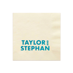 ForYourParty's elegant Ivory Guest Hand Towel with Satin Teal / Peacock Foil will impress guests like no other. Make this party unforgettable.