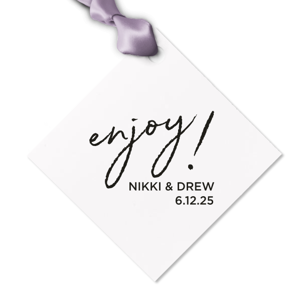 Custom Natural Scarlet Diamond Gift Tag with Shiny Rose Gold Foil can be customized to complement every last detail of your party.