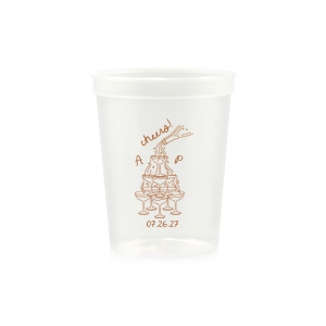 Enjoy a new spin on our classic design with the Champagne Tower Initials Cup. Featuring the initials of the couple alongside a fabulous champagne tower, the sleek cup can be personalized in your choice of ink colors to make it unique as yourself!