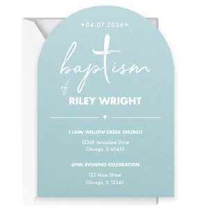 Get ready for your big day with this Script Baptism Sparkle Invite. Let your friends know where your party's at by inviting them in the most unique way. We guarantee they'll love it.