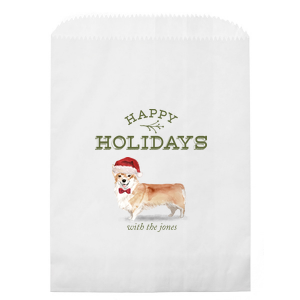 Happy Holidays Santa Dog Photo/Full Color Bag