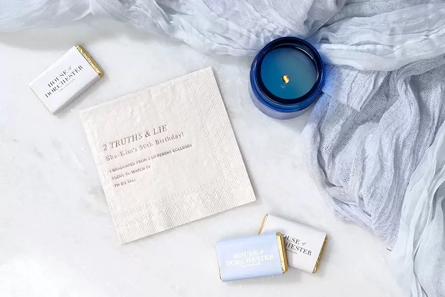 Two Truths and a Lie Fun Fact Napkins