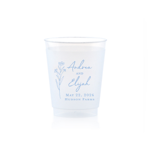 Embrace nature’s charm with the Wildflower Couple Names Wedding Cup, featuring a delicate wildflower stalk alongside the couple’s names in a simple, organic script. Perfect for celebrations that revel in the beauty of the outdoors and natural elegance, this cup subtly includes the event date and location.