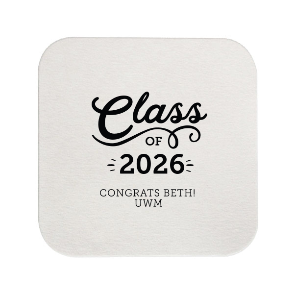Our beautiful custom White Round Coaster with Shiny Turquoise Foil are a must-have for your next event—whatever the celebration!