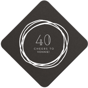 Raise a toast with the Birthday Cheers Rings Frame Coaster. This chic design features hand-drawn circles that symbolize the circle of life, making it perfect for celebrating milestones. Inside the whimsical loops, the age and name of the celebrant take center stage. Cheers to another fabulous year in the constant loop of life!