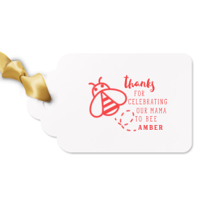 Personalized Poptone Tiffany Blue Diamond Gift Tag with Shiny 18 Kt Gold Foil has a Bumble Bee graphic and is good for use in Animals, Baby Animals, Baby Shower themed parties and will give your party the personalized touch every host desires.