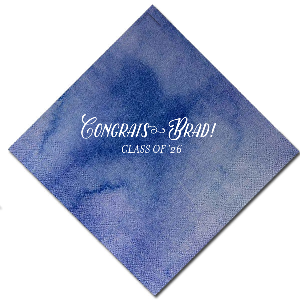 Mark the milestone with the Preppy Graduation Napkin, featuring a 'Congrats' that elegantly entwines with the graduate's name. Tailored like a classic prep ensemble, the Class and Year complete this smart celebration of academic flair for every proud grad's new beginning.