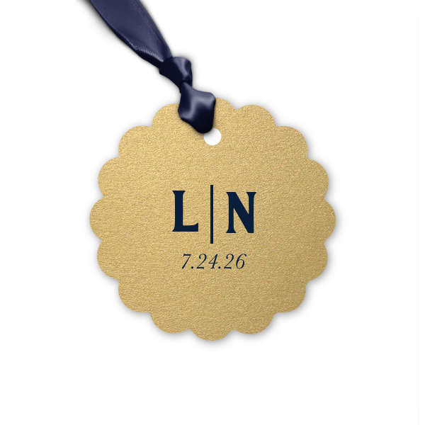 Our custom Stardream Champagne Heart Gift Tag with Matte Navy Foil Color can't be beat. Showcase your style in every detail of your party's theme!
