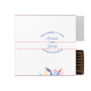 Our custom White Square Custom Photo Matchbox with Matte Periwinkle Ink Digital Print Colors and Matte Slate Gray Ink Digital Print Colors will impress guests like no other. Make this party unforgettable.