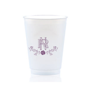 Sip in the essence of unity with the Entwined Initials Floral Cup, where artfully intertwined initials symbolize a confluence of two lives. A graceful floral flourish, crowned by a single rose, adds a touch of botanical elegance to this exquisite celebration of partnership.
