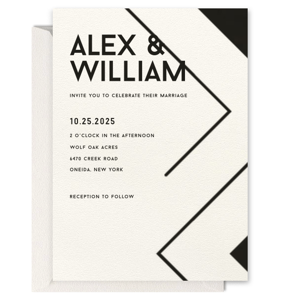 Line Work Maze Wedding Invitation