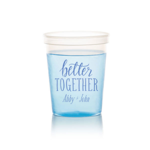 Raise a toast with the Better Together Cup a tribute that embodies the idea that life's journey is richest when shared. The bold script 'Better' pairs seamlessly with 'Together' in caps, crowned with the couple’s name, symbolizing the strength and vibrancy of togetherness in every celebratory sip.