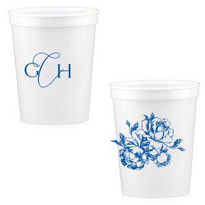 Rose Romantic Script Monogram Stadium Cup