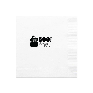 Feel the magic of the Witchy Cat Napkin! More cute than creepy, this design featuring a chubby black cat is ideal for dabbing up spilled potions in your home. Perfect for anyone with a feline familiar!